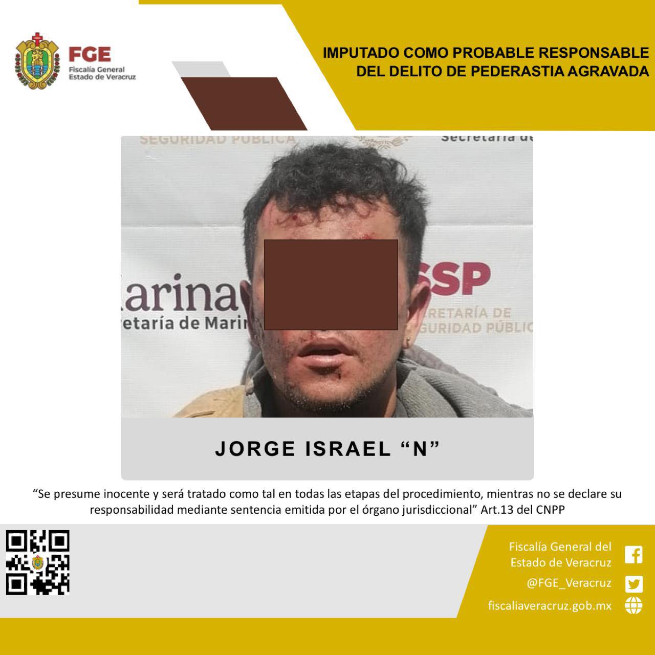 PRISIÓN PREVENTIVA CONTRA PROBABLE RESPONSABLE DEL DELITO DE PEDERASTIA AGRAVADA EN XALAPA