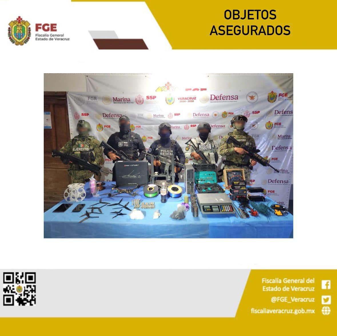 MATERIAL EXPLOSIVO Y OBJETOS ASEGURADOS EN OPERATIVO DE CATEO CON FUERZAS FEDERALES Y ESTATALES EN PAPANTLA