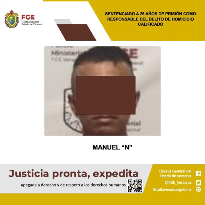 SENTENCIADO A 26 AÑOS DE PRISIÓN COMO RESPONSABLE DEL DELITO DE HOMICIDIO CALIFICADO