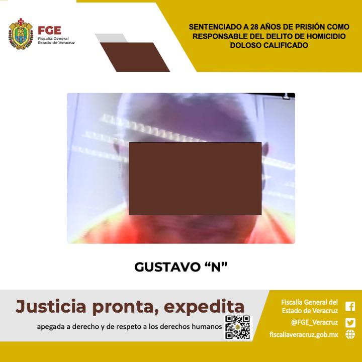 SENTENCIADO A 28 AÑOS DE PRISIÓN COMO RESPONSABLE DEL DELITO DE HOMICIDIO DOLOSO CALIFICADO
