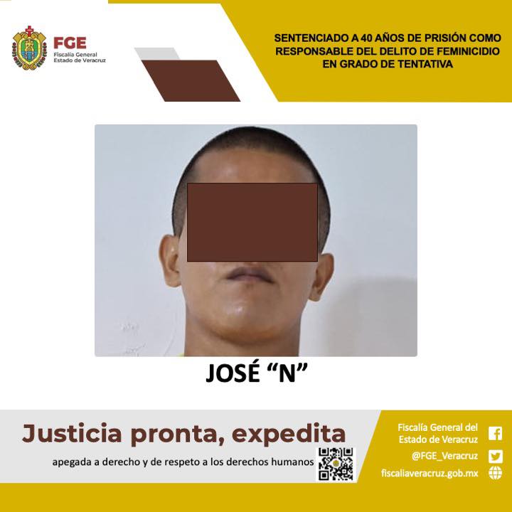 SENTENCIADO A 40 AÑOS DE PRISIÓN COMO RESPONSABLE DEL DELITO DE FEMINICIDIO EN GRADO DE TENTATIVA