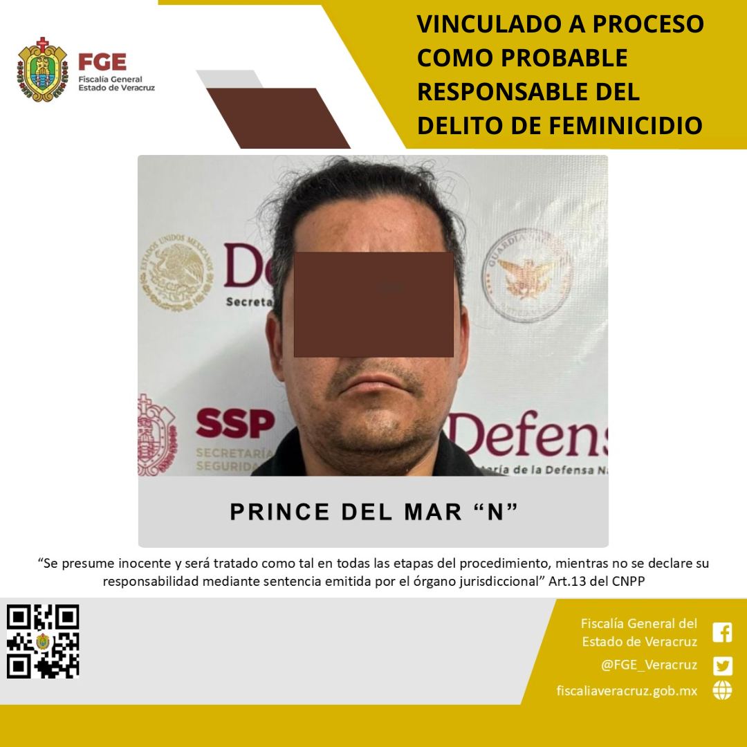 VINCULADO A PROCESO COMO PROBABLE RESPONSABLE DEL DELITO DE FEMINICIDIO
