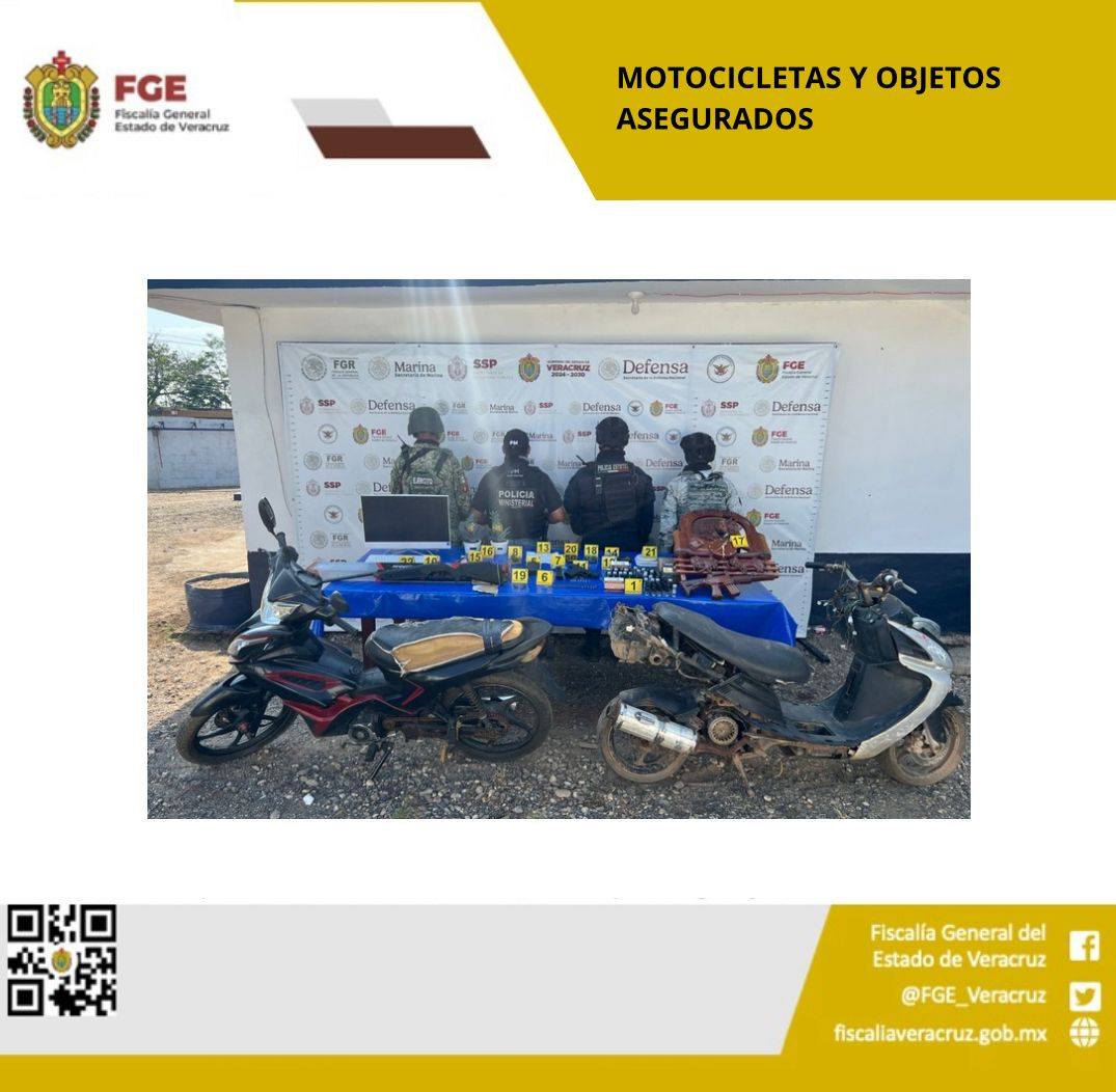 MOTOCICLETAS Y OBJETOS ASEGURADOS EN OPERATIVO DE CATEO CON FUERZAS ESTATALES Y FEDERALES EN ISLA
