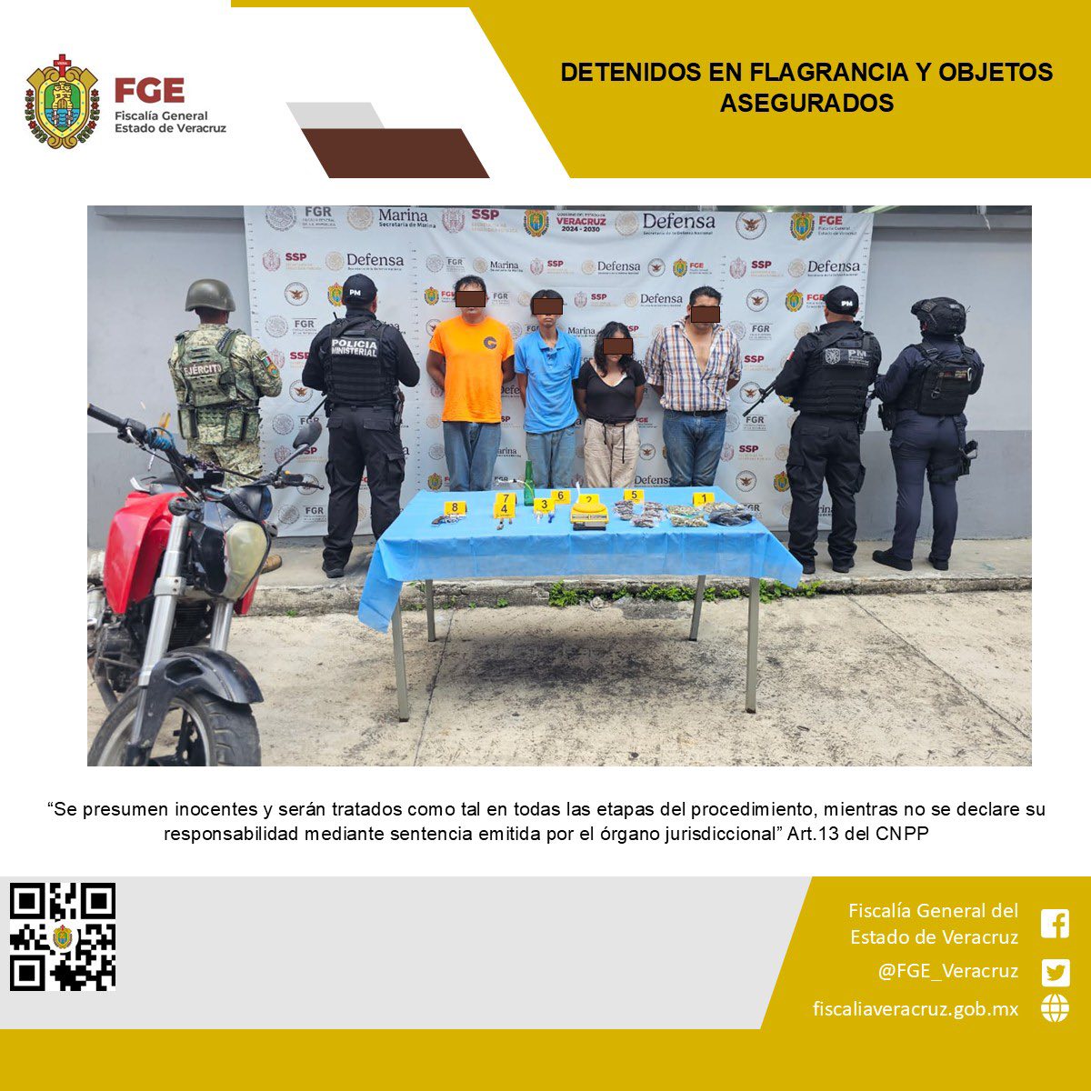 CUATRO PERSONAS DETENIDAS Y OBJETOS ASEGURADOS EN OPERATIVO DE CATEO CON FUERZAS FEDERALES Y ESTATALES EN XALAPA.