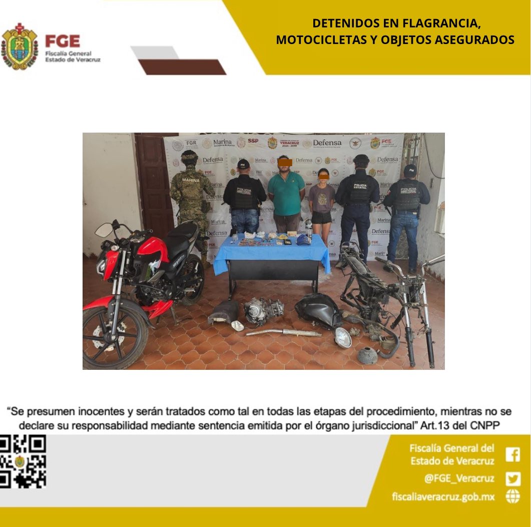 DOS PERSONAS DETENIDAS, MOTOCICLETAS Y OBJETOS ASEGURADOS EN OPERATIVO DE CATEO CON FUERZAS FEDERALES Y ESTATALES EN CHACALTIANGUIS.