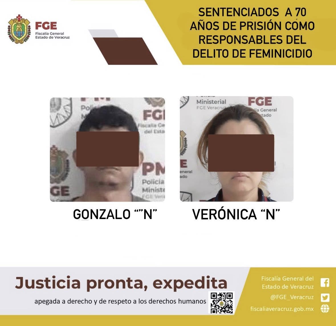 SENTENCIADOS A 70 AÑOS DE PRISIÓN COMO RESPONSABLES DEL DELITO DE FEMINICIDIO