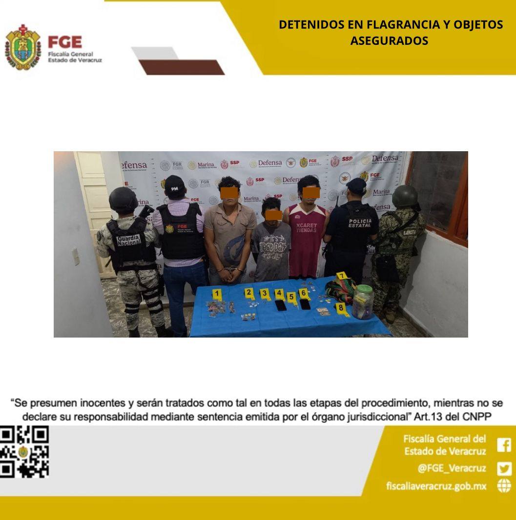 TRES PERSONAS DETENIDAS Y OBJETOS ASEGURADOS EN OPERATIVO DE CATEO CON FUERZAS FEDERALES Y ESTATALES EN ÁNGEL R. CABADA.