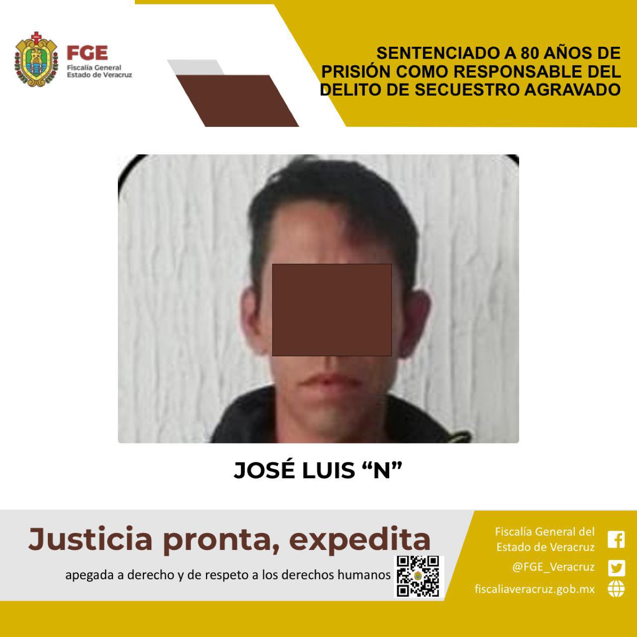 Sentenciado a 80 años de prisión como responsable del delito de secuestro agravado