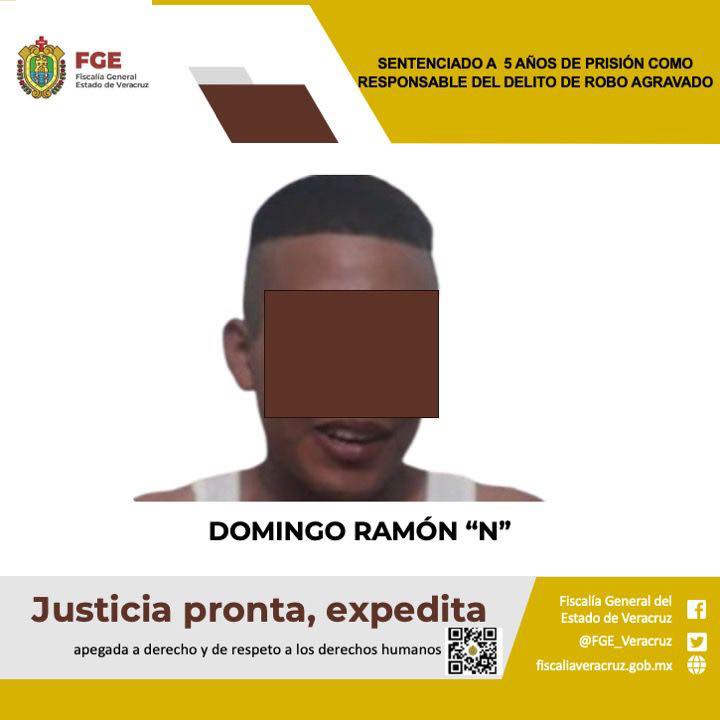 SENTENCIADO A  5 AÑOS DE PRISIÓN COMO RESPONSABLE DEL DELITO DE ROBO AGRAVADO