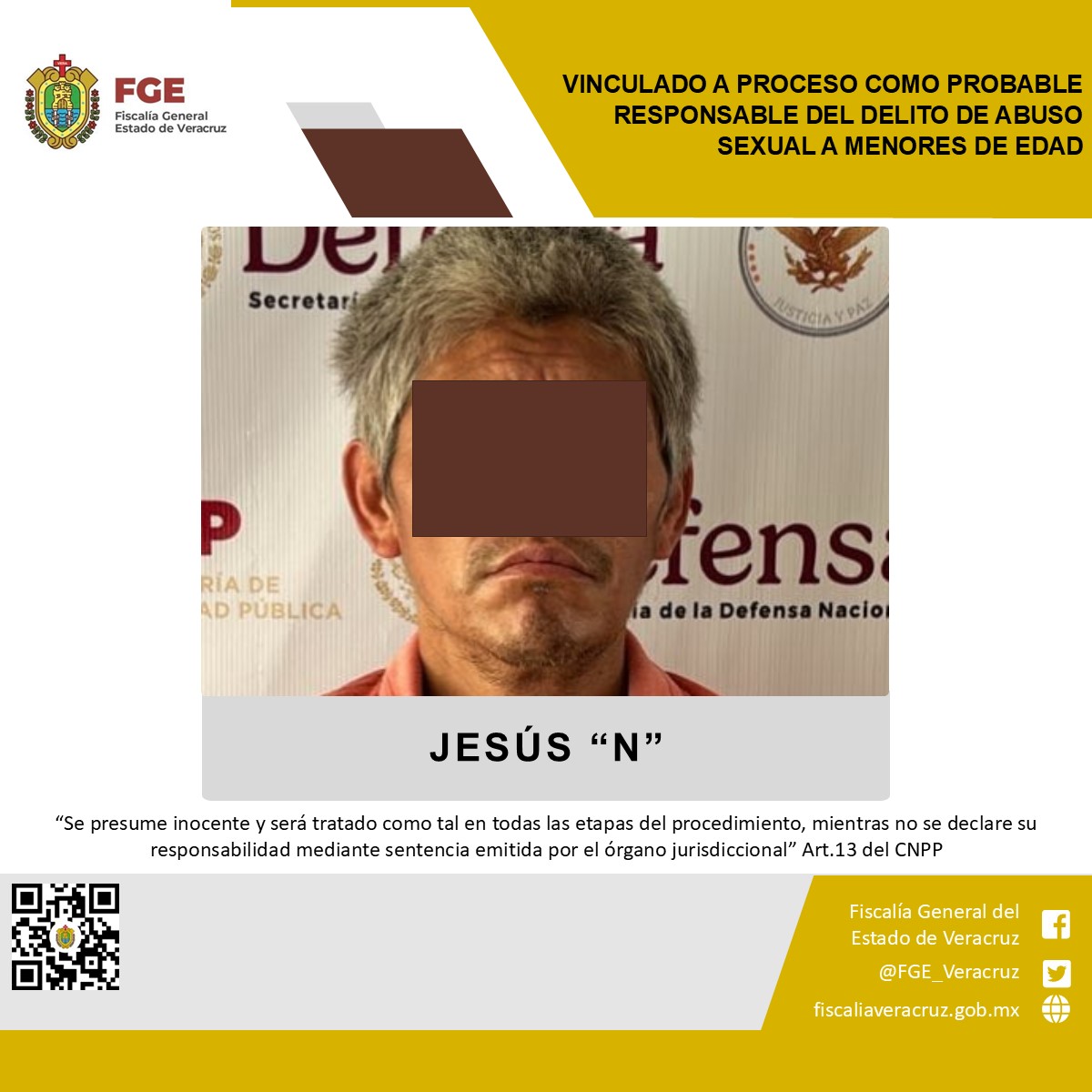 Vinculado a proceso como probable responsable del delito de abuso sexual a menores de edad
