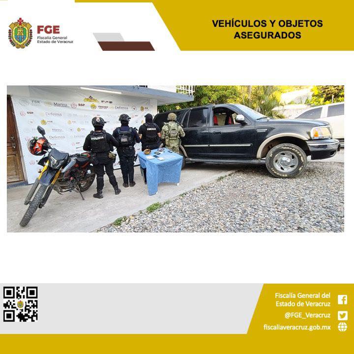 VEHÍCULOS Y OBJETOS ASEGURADOS EN OPERATIVO DE CATEO CON FUERZAS FEDERALES Y ESTATALES EN PAPANTLA