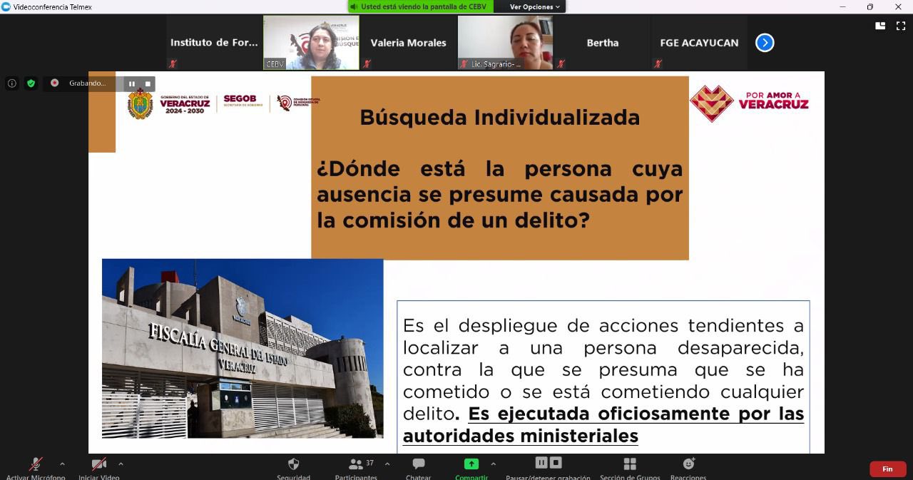 FGE capacita a funcionarias y funcionarios públicos en materia de búsqueda de personas