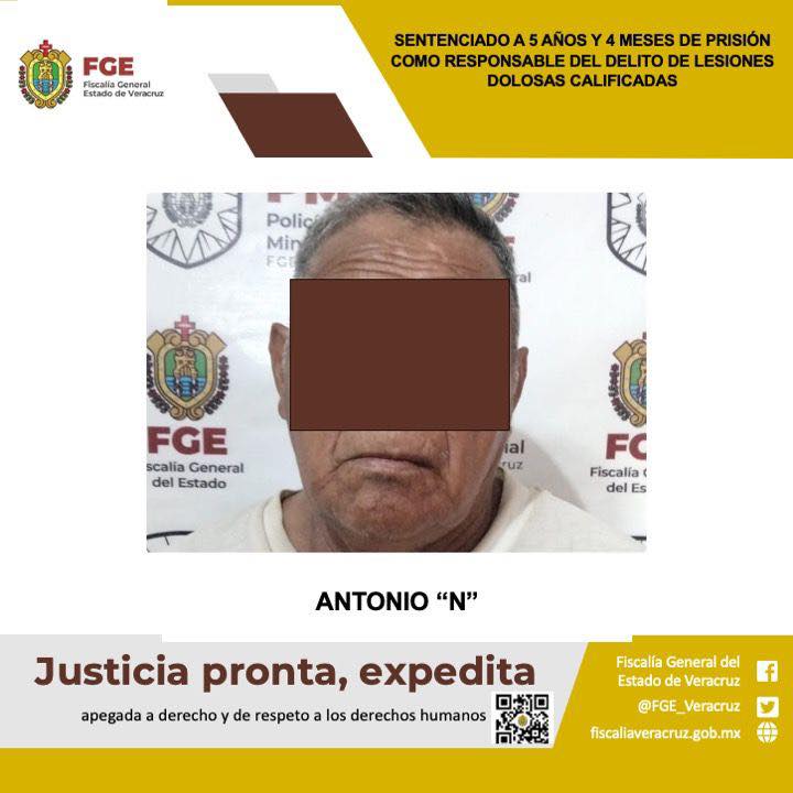 SENTENCIADO A 5 AÑOS Y 4 MESES DE PRISIÓN COMO RESPONSABLE DEL DELITO DE LESIONES DOLOSAS CALIFICADAS