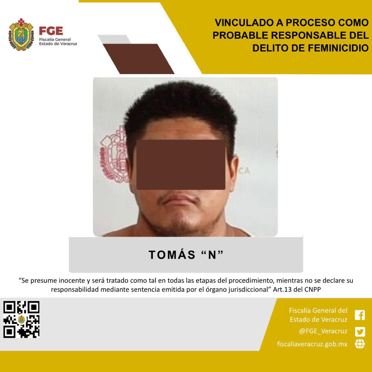 PRISIÓN PREVENTIVA CONTRA PROBABLE RESPONSABLE DEL DELITO DE FEMINICIDIO EN SANTIAGO TUXTLA