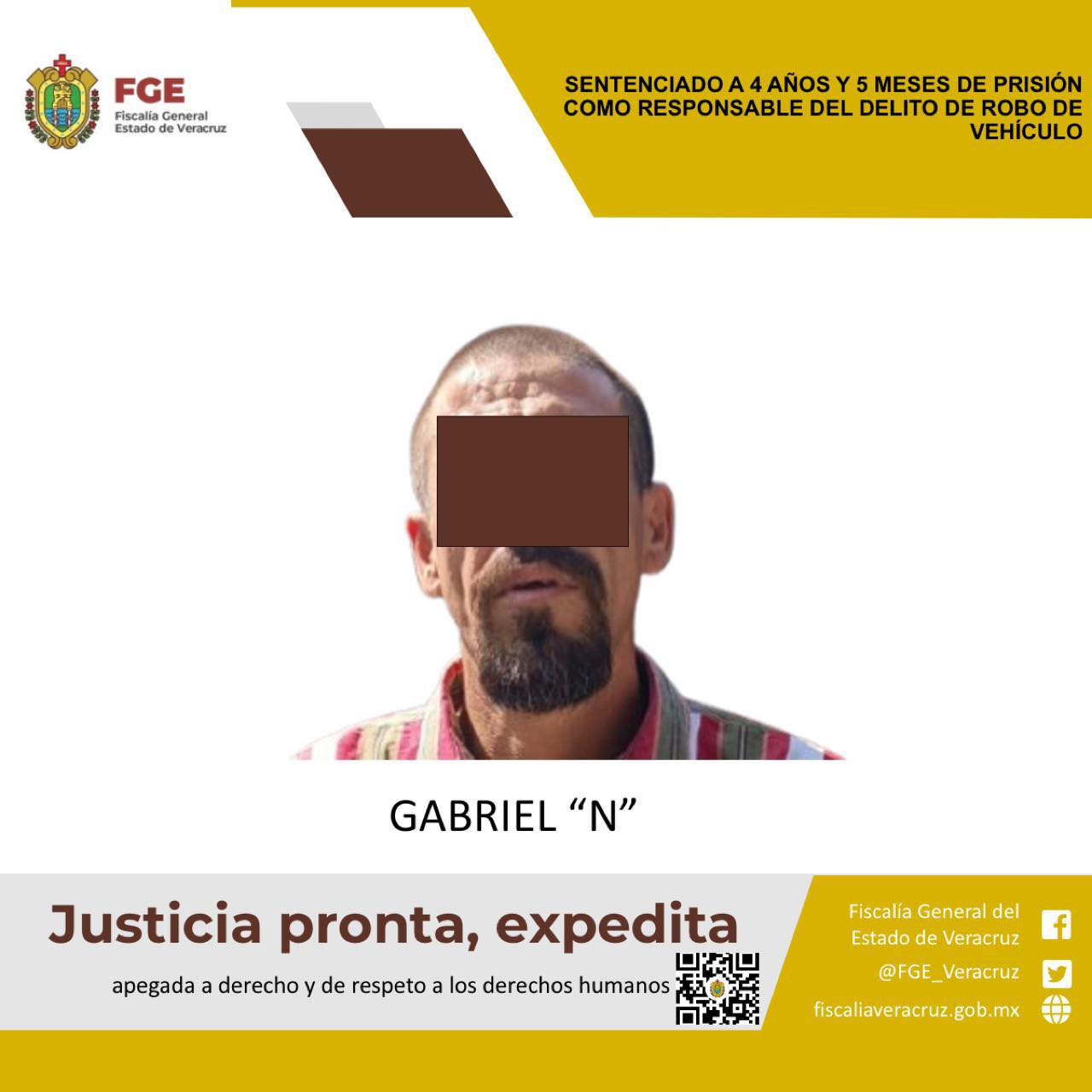 Sentenciado a 4  años y 5 meses de prisión como responsable del delito de robo de vehículo