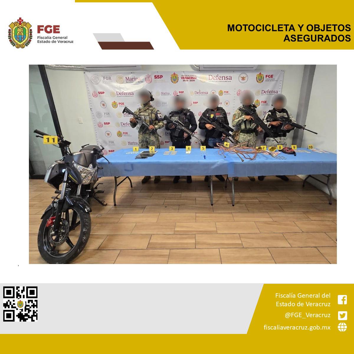 MOTOCICLETA Y OBJETOS ASEGURADOS EN OPERATIVO DE CATEO CON FUERZAS FEDERALES Y ESTATALES EN ORIZABA