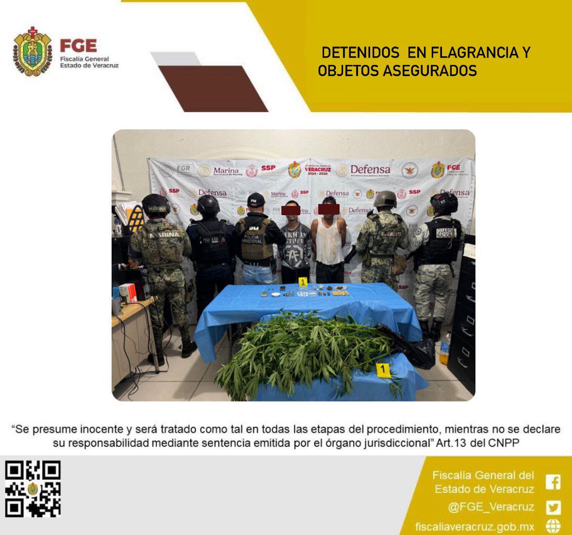 DOS PERSONAS DETENIDAS Y OBJETOS ASEGURADOS EN OPERATIVO DE CATEO CON FUERZAS FEDERALES Y ESTATALES EN HUATUSCO