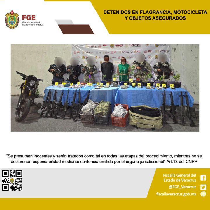 DOS PERSONAS DETENIDAS, MOTOCICLETA Y OBJETOS ASEGURADOS EN OPERATIVO DE CATEO CON FUERZAS FEDERALES Y ESTATALES EN IXTACZOQUITLÁN
