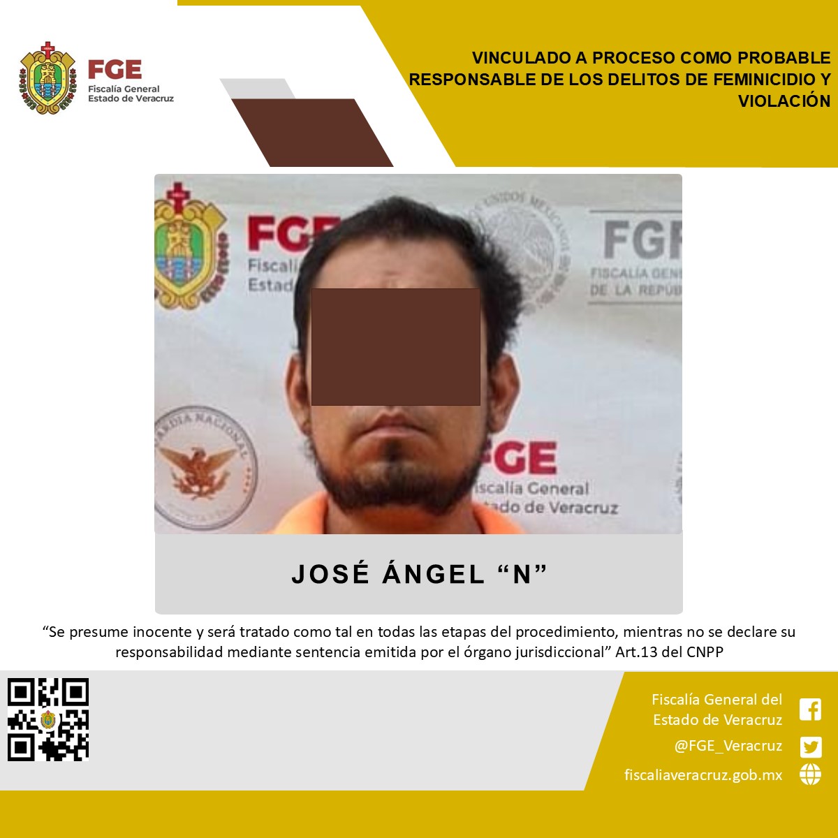 Vinculado a proceso como probable responsable de los delitos de feminicidio y violación