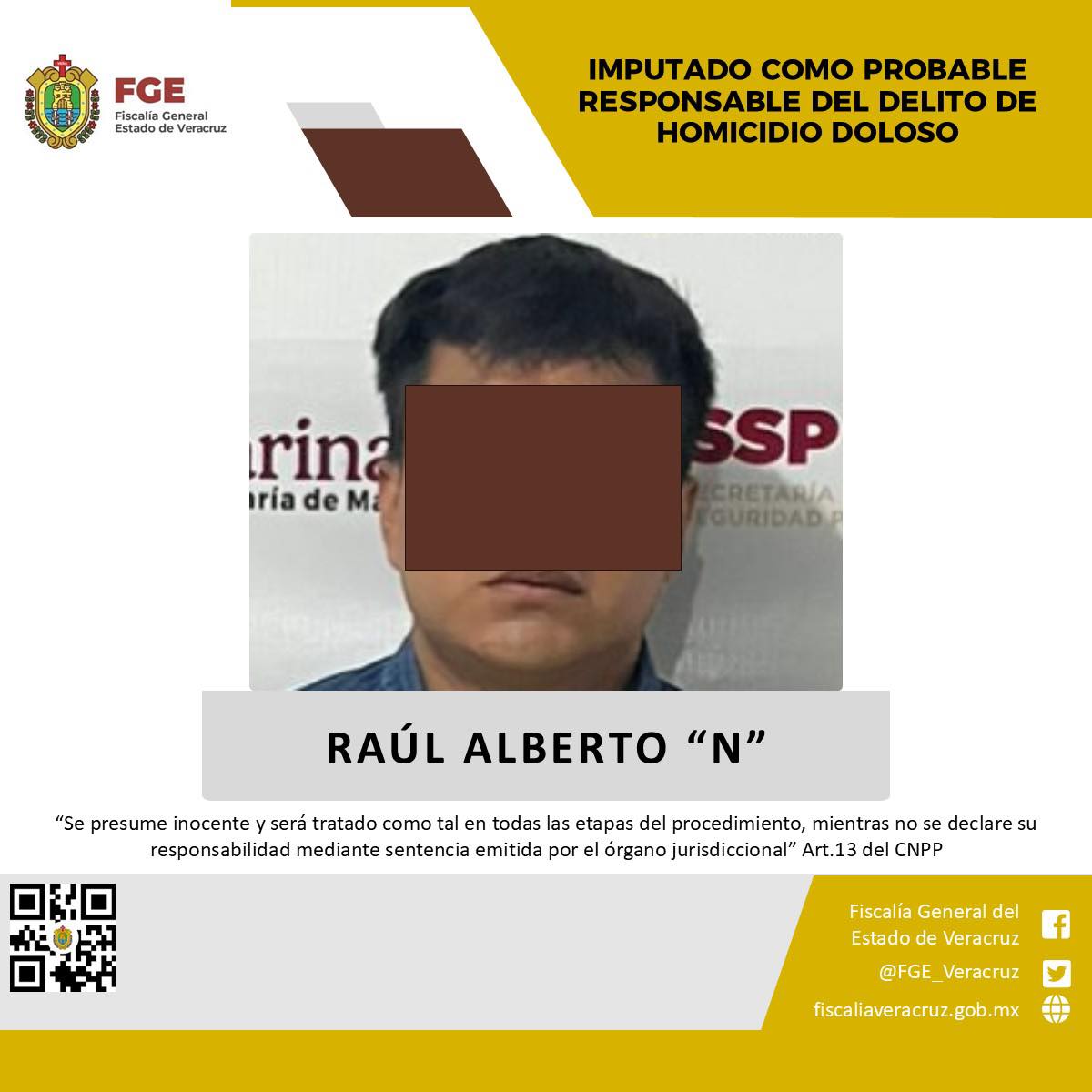 Imputado como probable responsable del delito de homicidio doloso