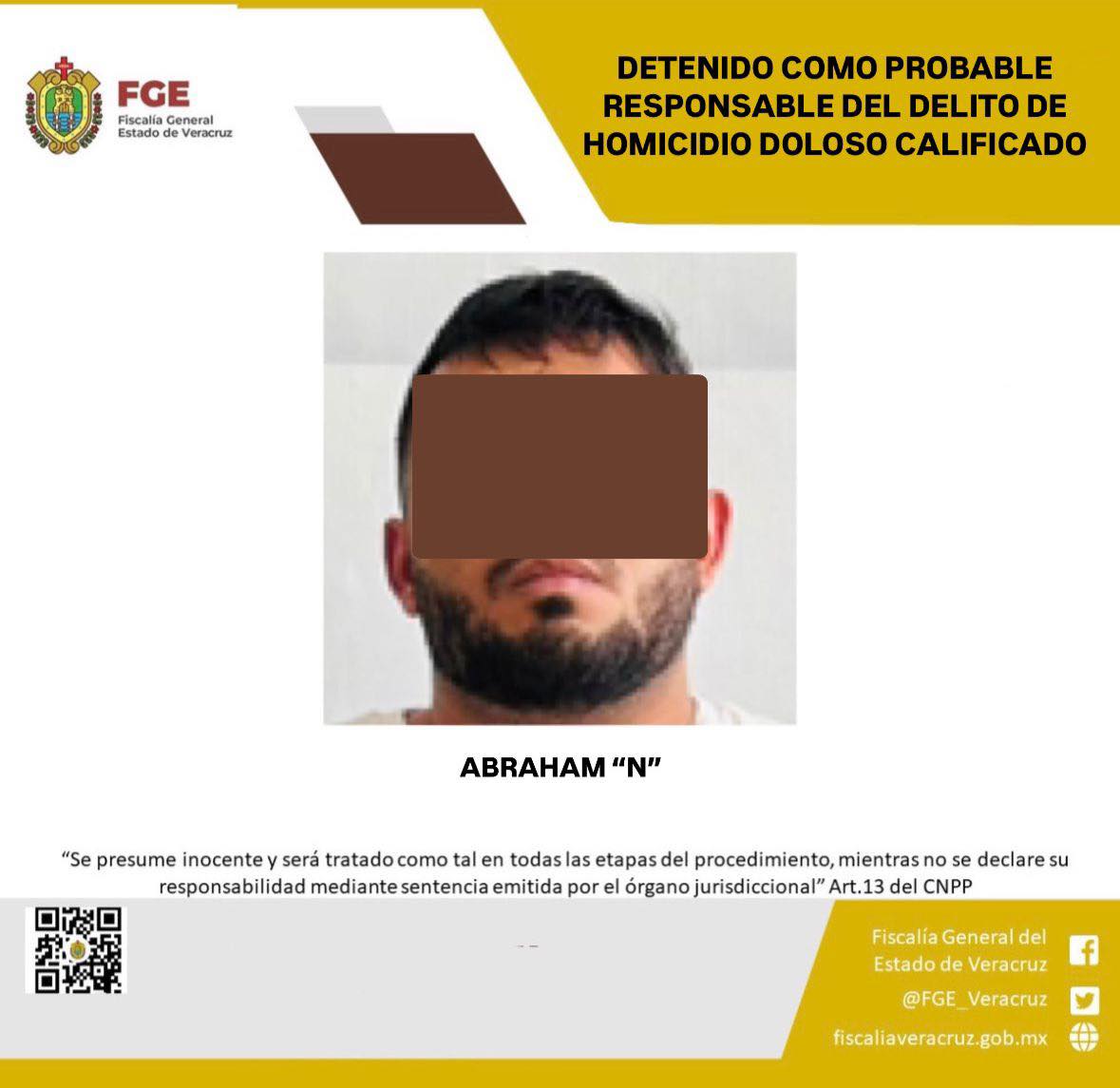 DETENIDO COMO PROBABLE RESPONSABLE DEL DELITO DE HOMICIDIO DOLOSO CALIFICADO