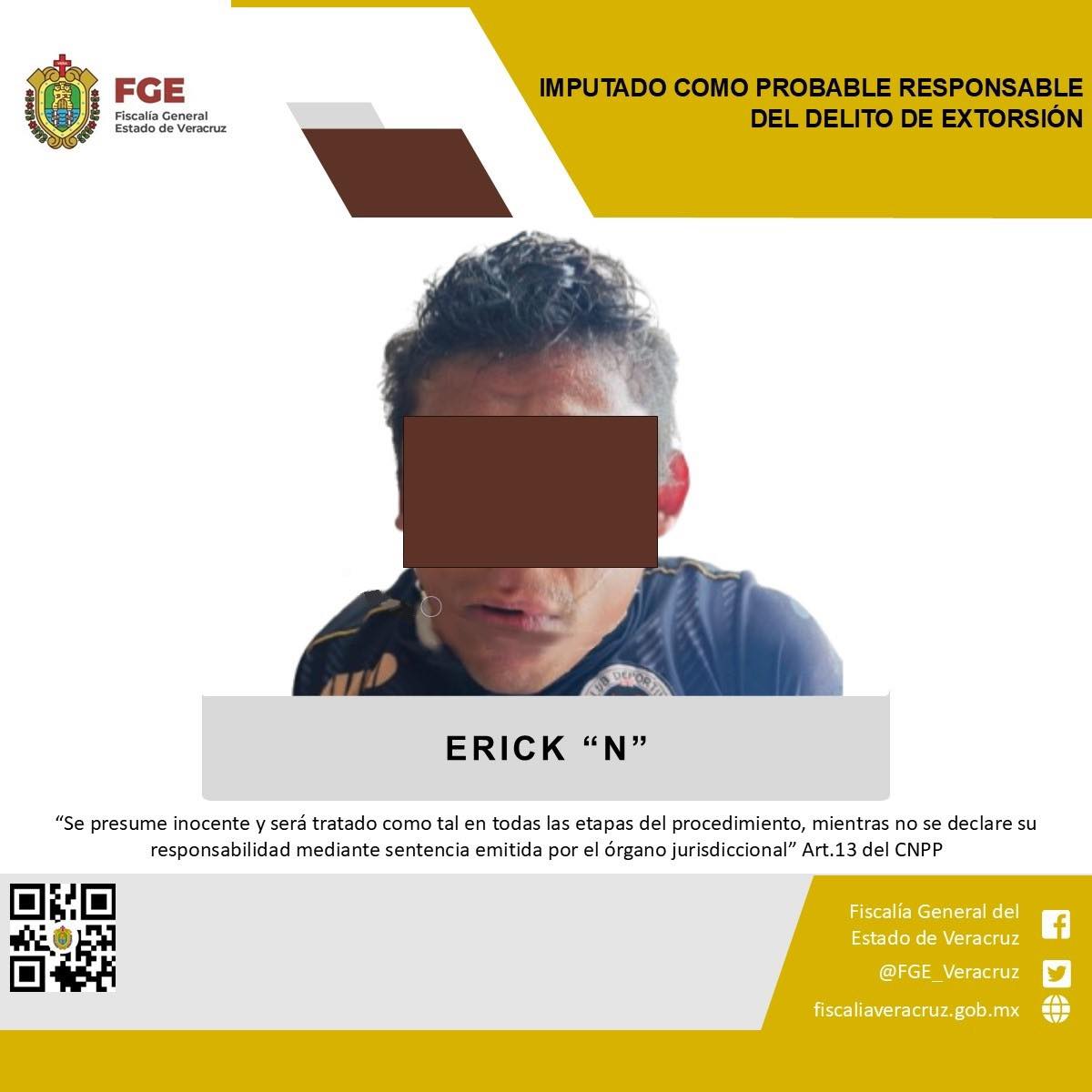Imputado como probable responsable del delito de extorsión