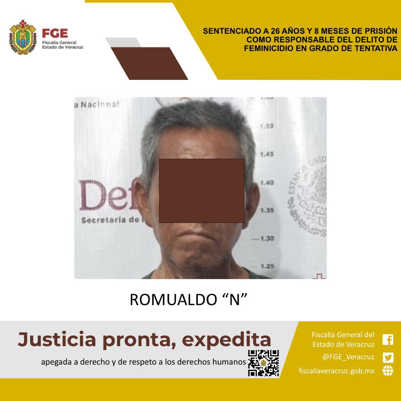 Sentenciado a 26 años y 8 meses de prisión como responsable del delito de feminicidio en grado de tentativa