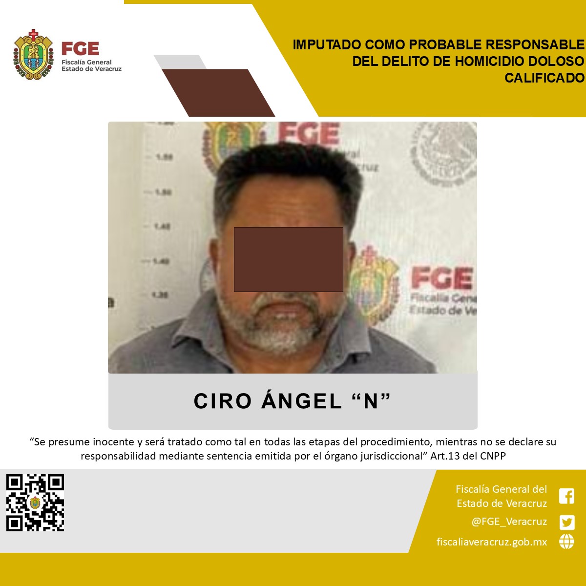 Imputado como probable responsable del delito de homicidio doloso calificado