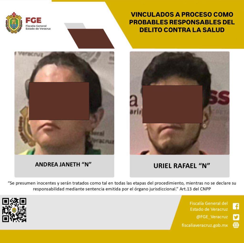 Vinculados a proceso como probables responsables del delito contra la salud.