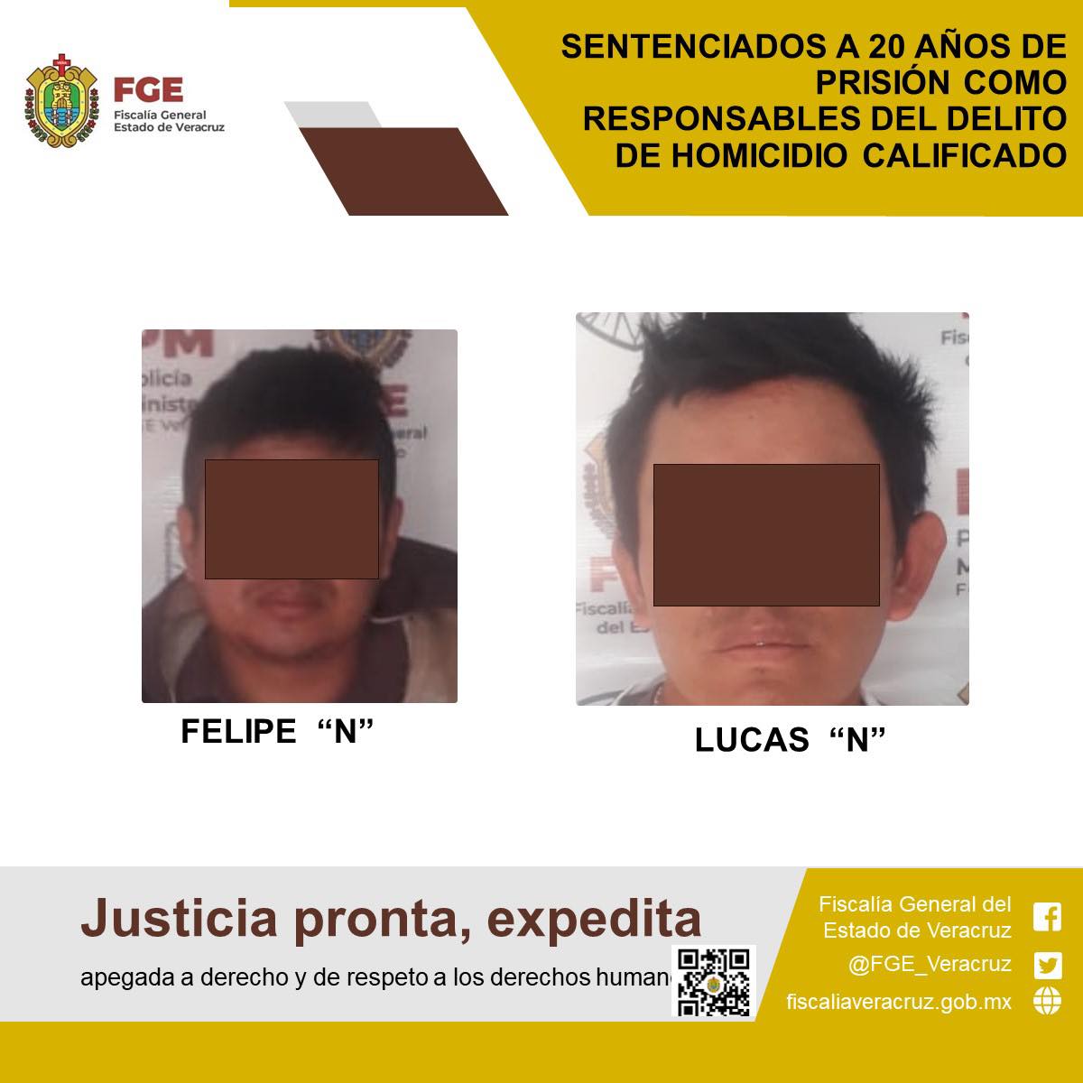 SENTENCIADOS A 20 AÑOS DE PRISIÓN COMO RESPONSABLES DEL DELITO DE HOMICIDIO CALIFICADO