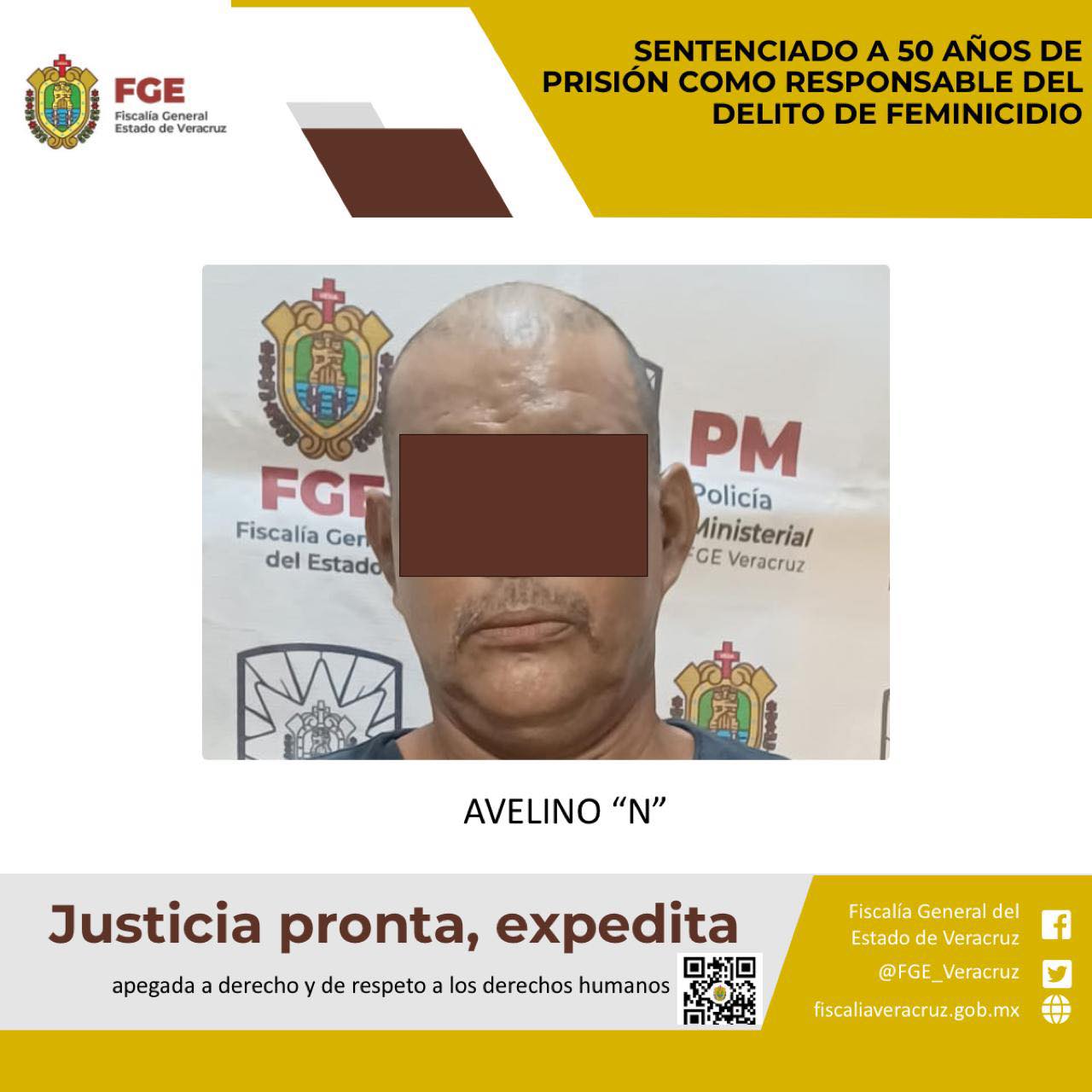 Sentenciado a 50 años de prisión como responsable del delito de feminicidio