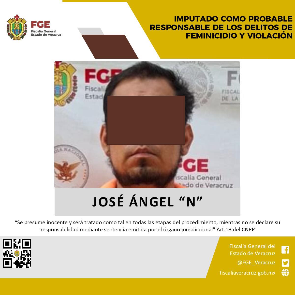 Imputado como probable responsable de los delitos de feminicidio y violación