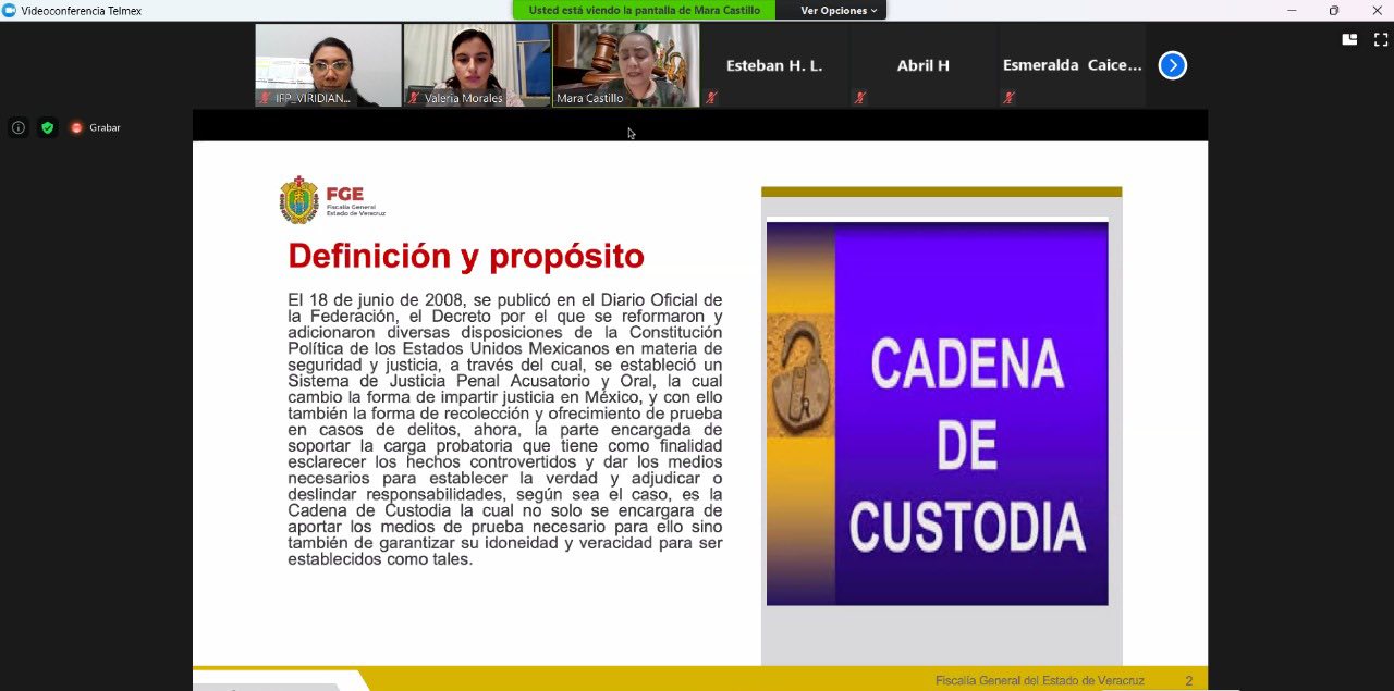 FGE LLEVA A CABO EL CURSO DENOMINADO “PROTOCOLO DE CADENA DE CUSTODIA”