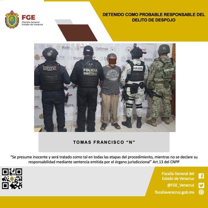 UNA PERSONA DETENIDA EN OPERATIVO DE CATEO CON FUERZAS FEDERALES Y ESTATALES EN TANTOYUCA