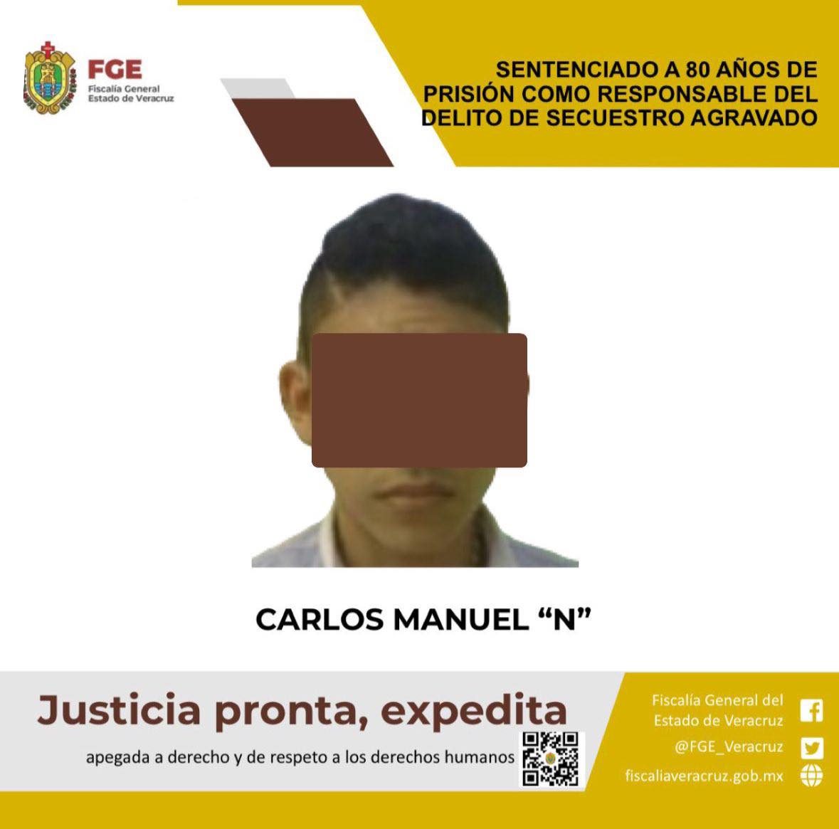 Sentenciado a 80 años de prisión como responsable del delito de secuestro agravado