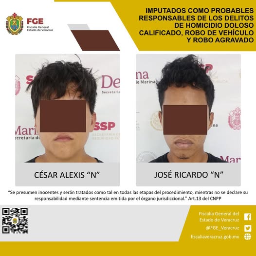 FGE DETIENE A PRESUNTOS RESPONSABLES DEL HOMICIDIO DOLOSO CALIFICADO, ROBO DE VEHÍCULO Y ROBO AGRAVADO DE ODONTOLOGO EN BOCA DEL RÍO