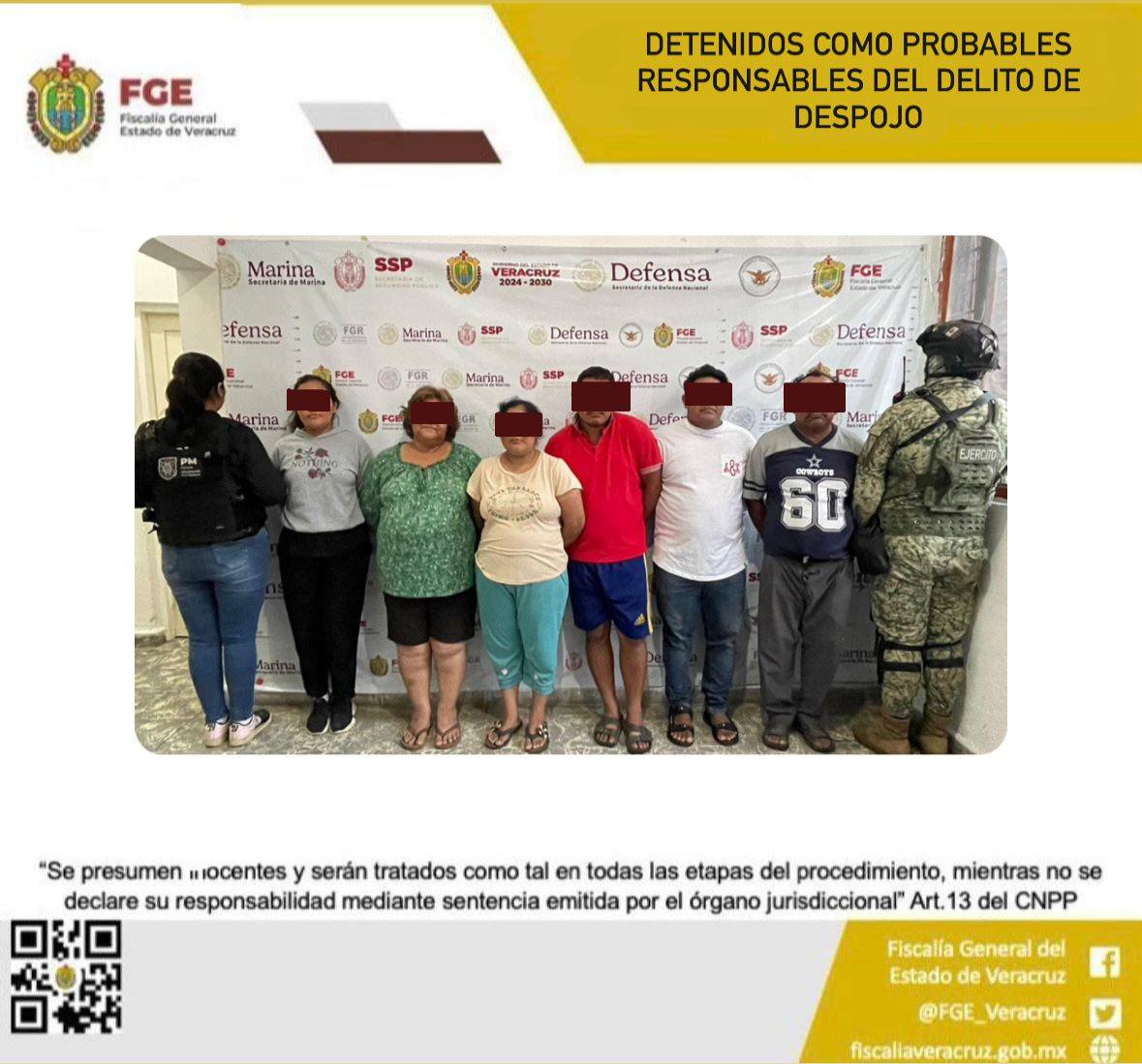 SEIS PERSONAS DETENIDAS EN OPERATIVO DE CATEO EN CINCO DOMICILIOS CON FUERZAS FEDERALES EN SAN ANDRÉS TUXTLA