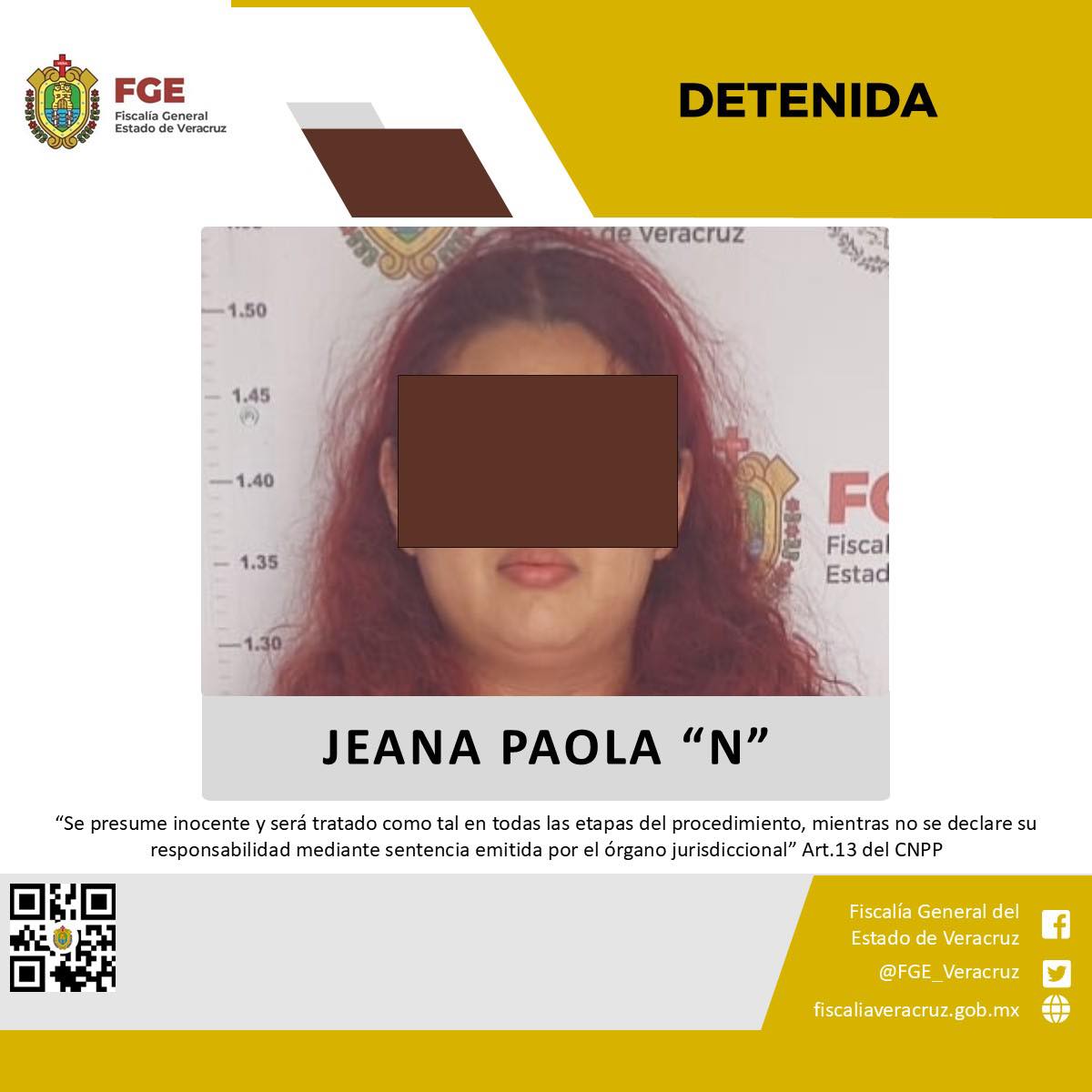 DERIVADO DE INVESTIGACIONES SE DETIENE A TERCERA PERSONA PRESUNTAMENTE RELACIONADA CON LA PRIVACIÓN DE LA LIBERTAD DE I.H.C.