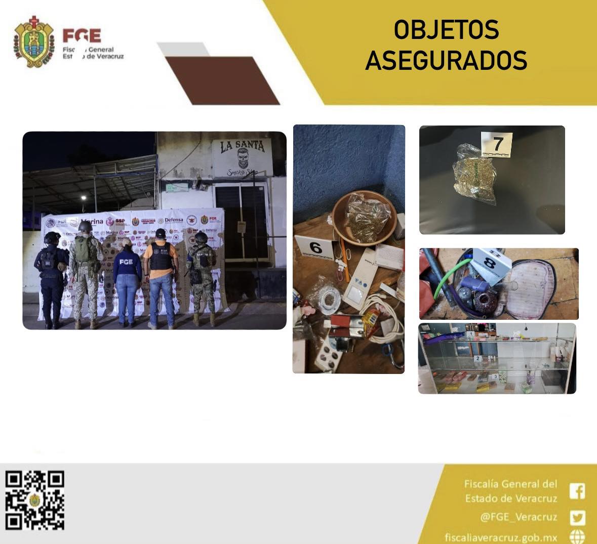 OBJETOS ASEGURADOS EN OPERATIVO DE CATEO CON FUERZAS FEDERALES Y ESTATALES EN VERACRUZ