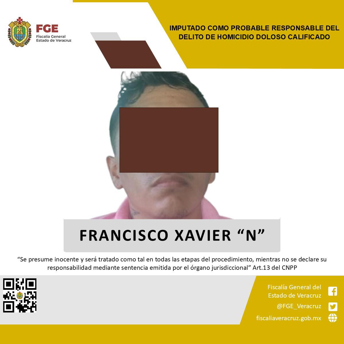 Imputado como probable responsable del delito de homicidio doloso calificado