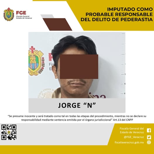 Imputado como probable responsable del delito de pederastia