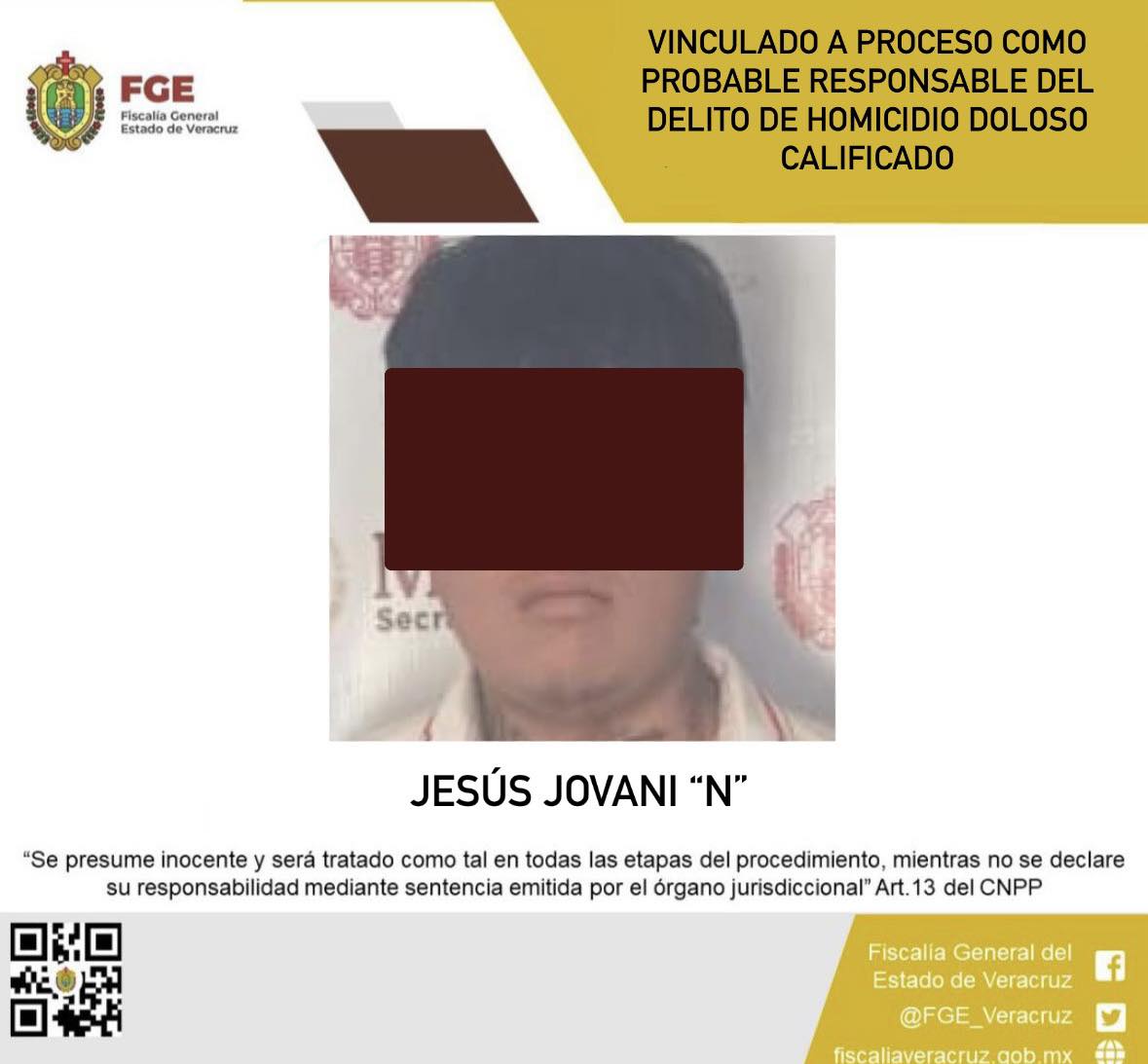 FGE EJECUTA ORDEN DE APREHENSIÓN Y LOGRA PRISIÓN PREVENTIVA OFICIOSA CONTRA PRESUNTO RESPONSABLE DE HOMICIDIO DOLOSO CALIFICADO