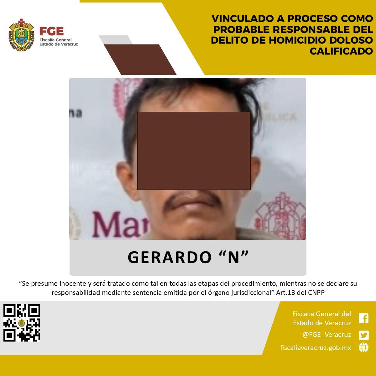 Vinculado a proceso como probable responsable del delito de homicidio doloso calificado
