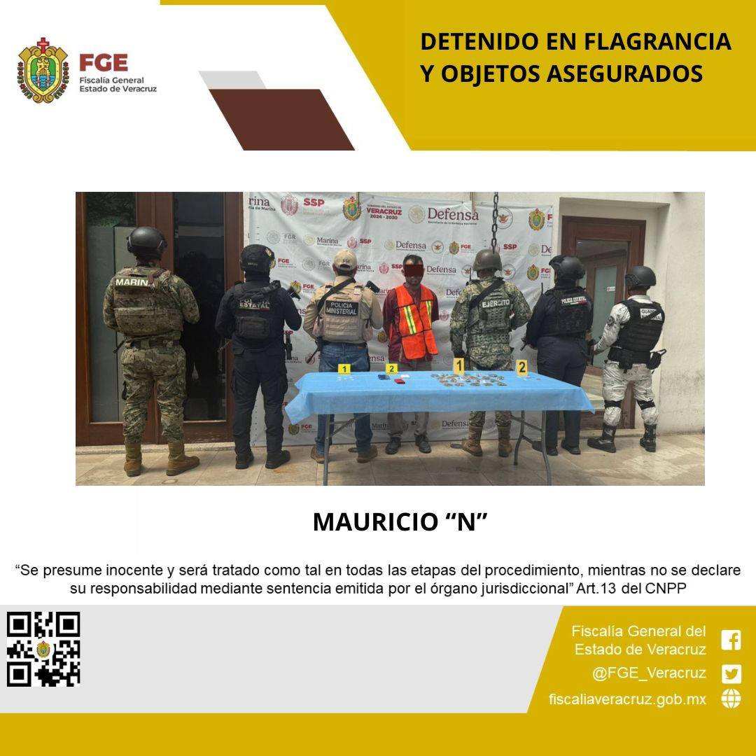 UNA PERSONA DETENIDA Y OBJETOS ASEGURADOS EN OPERATIVO DE CATEO CON FUERZAS FEDERALES Y ESTATALES EN FORTÍN DE LAS FLORES