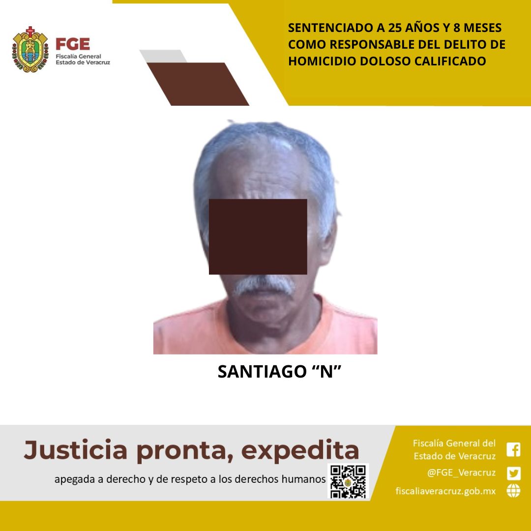 SENTENCIADO A 25 AÑOS Y 8 MESES DE PRISIÓN COMO RESPONSABLE DEL DELITO DE HOMICIDIO DOLOSO CALIFICADO