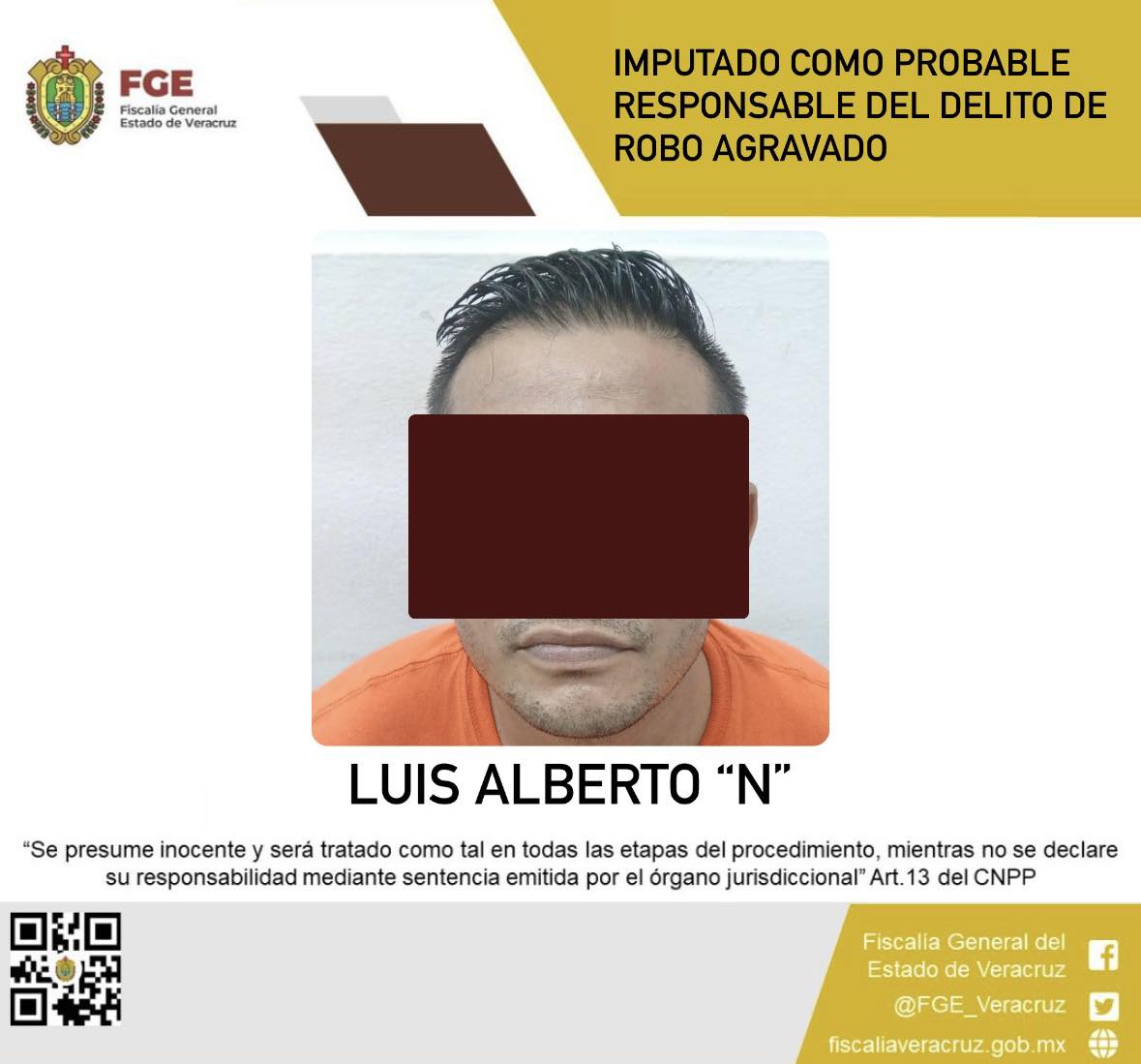 Imputado como probable responsable del delito de robo agravado