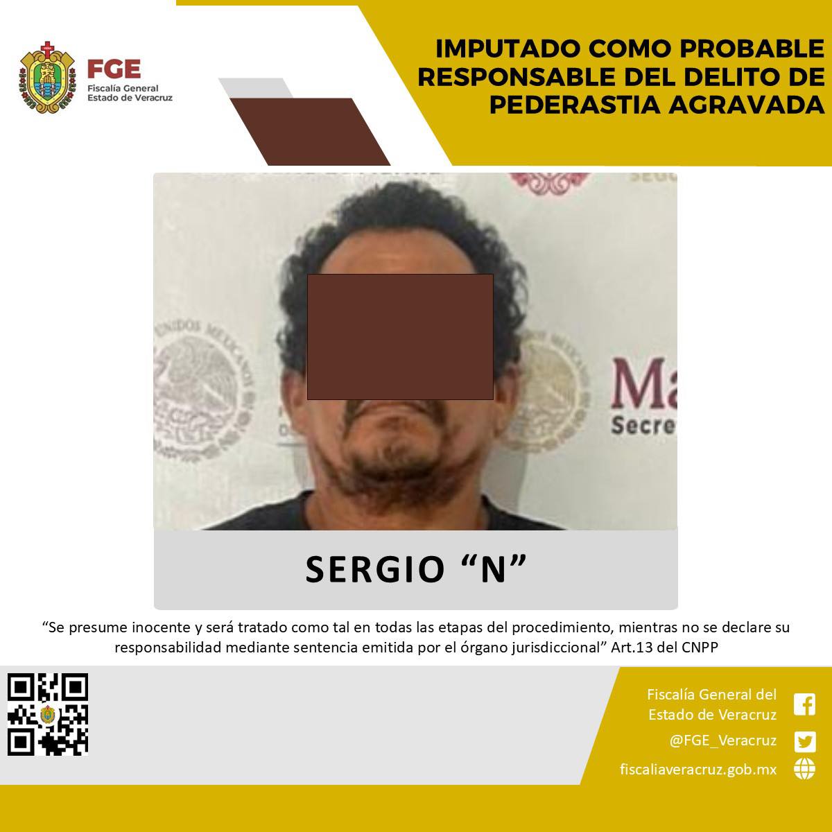 IMPUTADO COMO PROBABLE RESPONSABLE DEL DELITO DE PEDERASTIA AGRAVADA