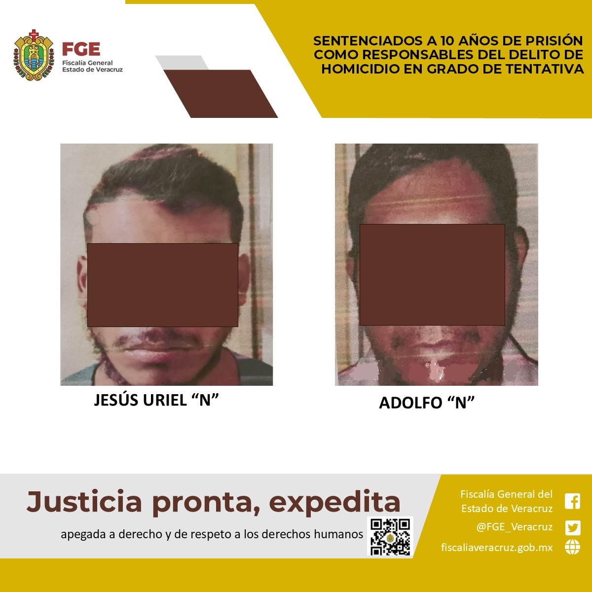 Sentenciados a 10 años de prisión como responsables del delito de homicidio en grado de tentativa