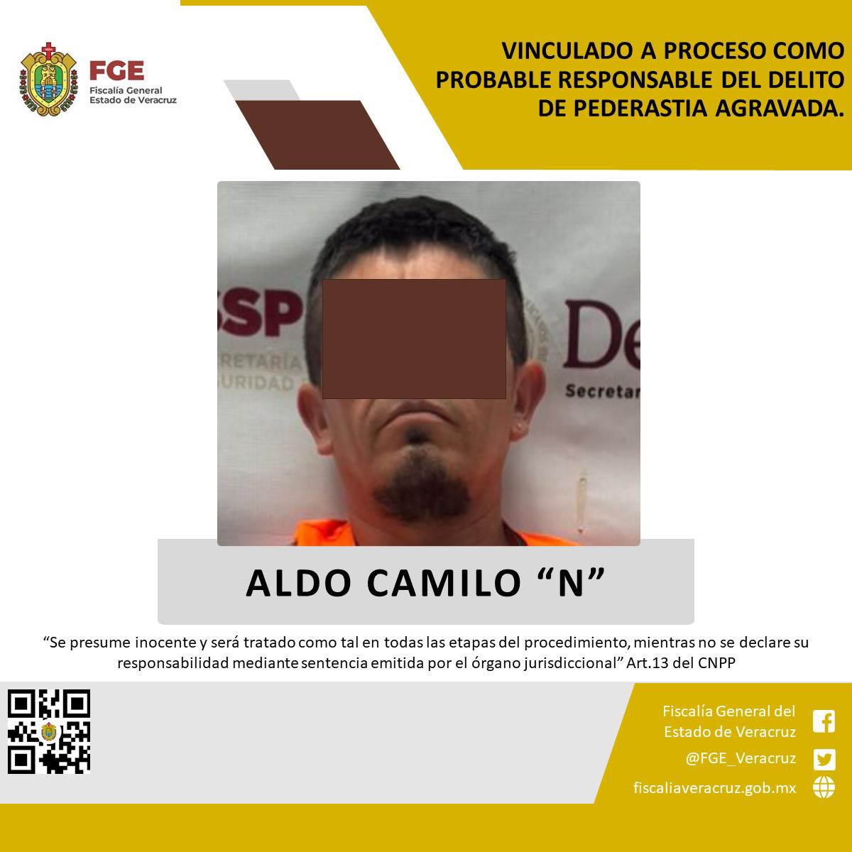 Vinculado a proceso como probable responsable del delito de pederastia agravada.