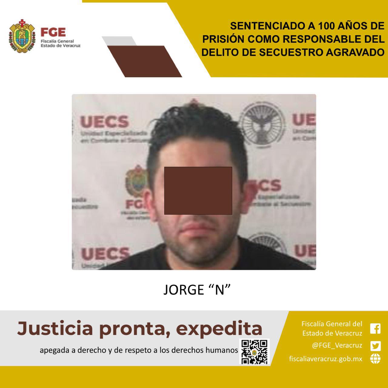 SENTENCIADO A 100 AÑOS DE PRISIÓN COMO RESPONSABLE DEL DELITO DE SECUESTRO AGRAVADO EN RIO BLANCO